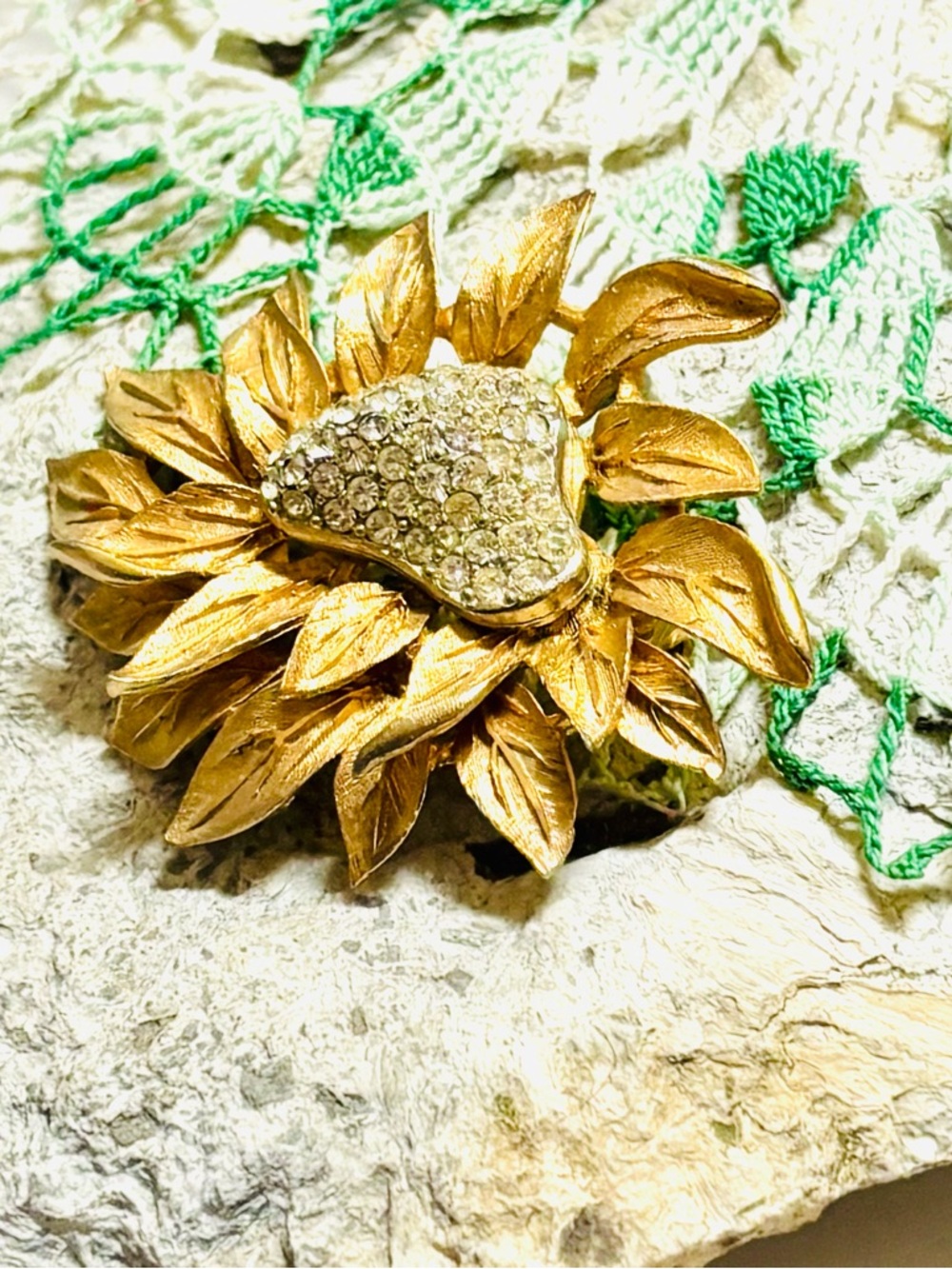 Flower of paradise brooch, 1960s, Capri vintage costume jewelry